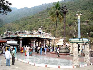 Front view of the Marudamalai Temple