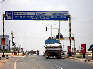 Bypass Road connecting Pollachi - Palghat - Coimbatore