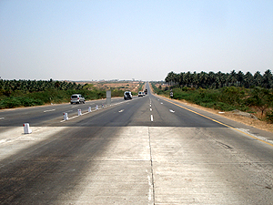 Long view of Bypass Road leading Sulur