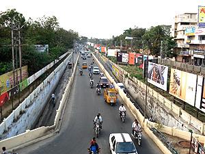View of Mettupalayam Road from the Flyover
