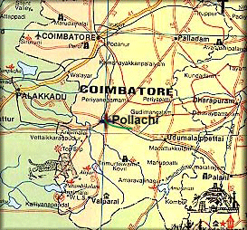 Location Map of Pollachi